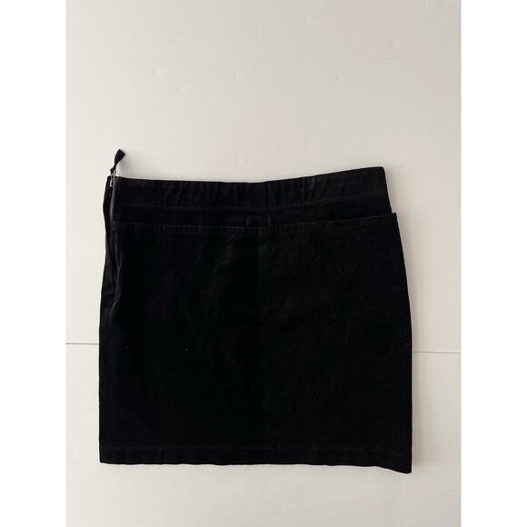 Leon Max Velvet Mini Skirt XS Black Stretchy Y2K School Preppy - Picture 5 of 6